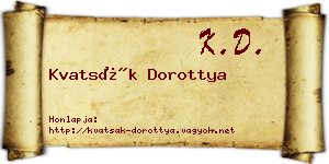 Kvatsák Dorottya névjegykártya